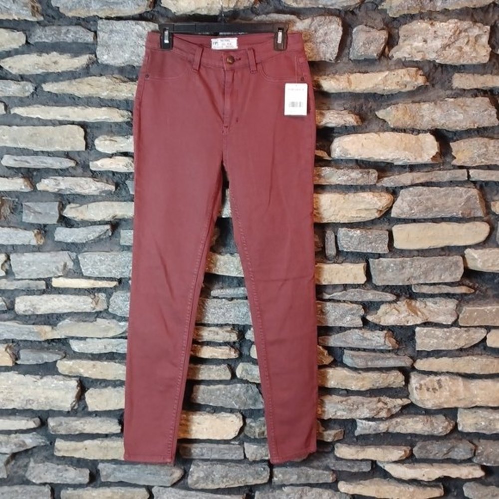 NWT Free People red mocha skinny jeans sz 28